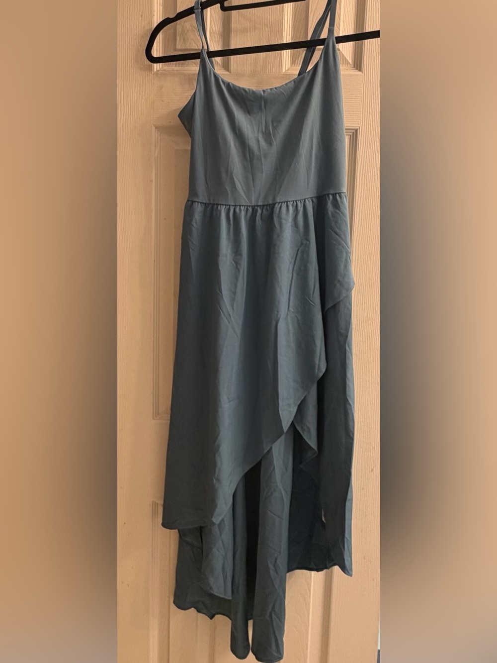 HALARA Dark Teal High-Low Asymmetrical Dress- Med
